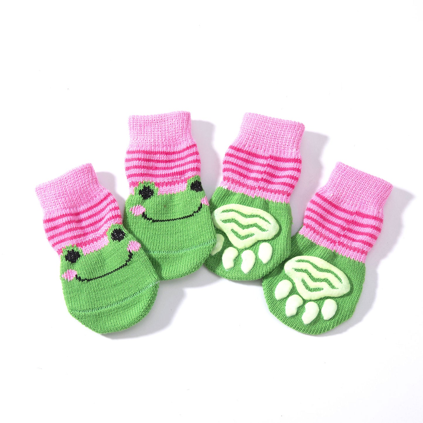 Beastie Feetsies – Striped Animal Face Dog Socks