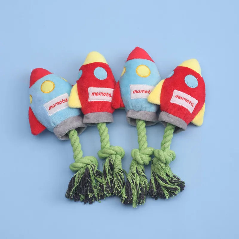 Ruff Rocket Dog Toy – Rope Tug Rocket for Fetch & Chew Fun