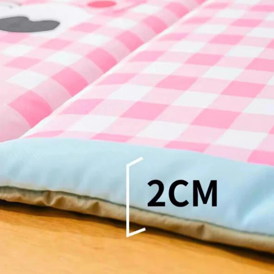 “Chill Buddy Mat” – Gingham Cooling Pad with Cute Face for Dogs