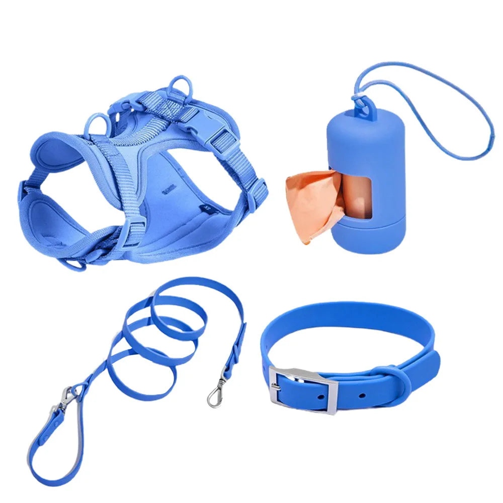 Walkies Dog Set – Matching Leash, Harness, Collar & Waste Bag Holder