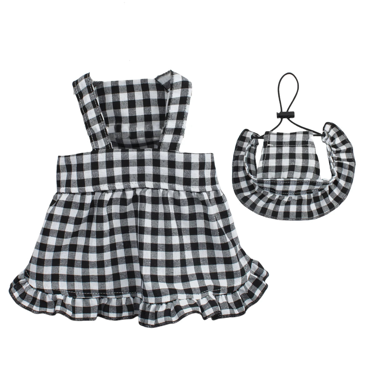 Small Dog Picnic Dress with Bonnet