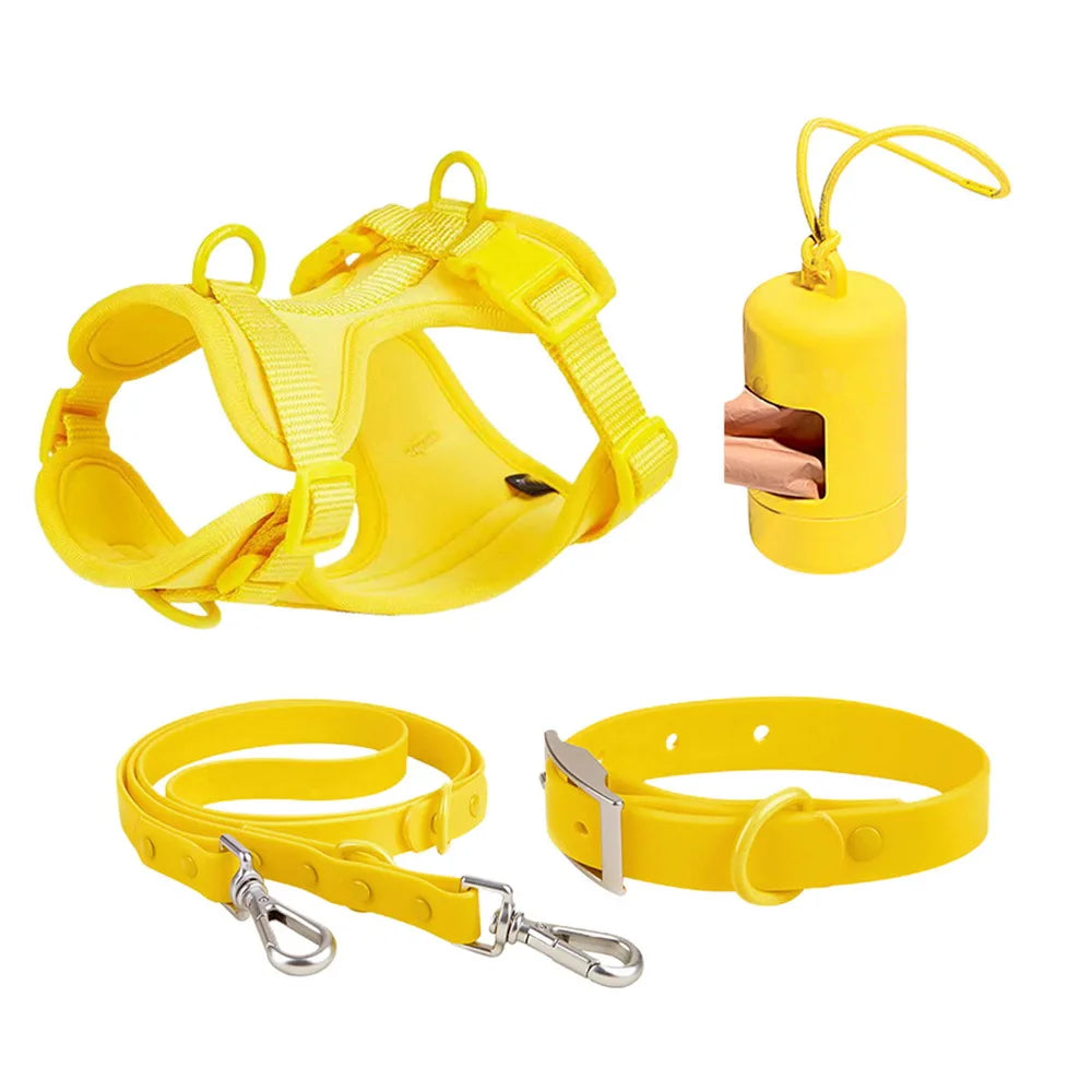 Walkies Dog Set – Matching Leash, Harness, Collar & Waste Bag Holder