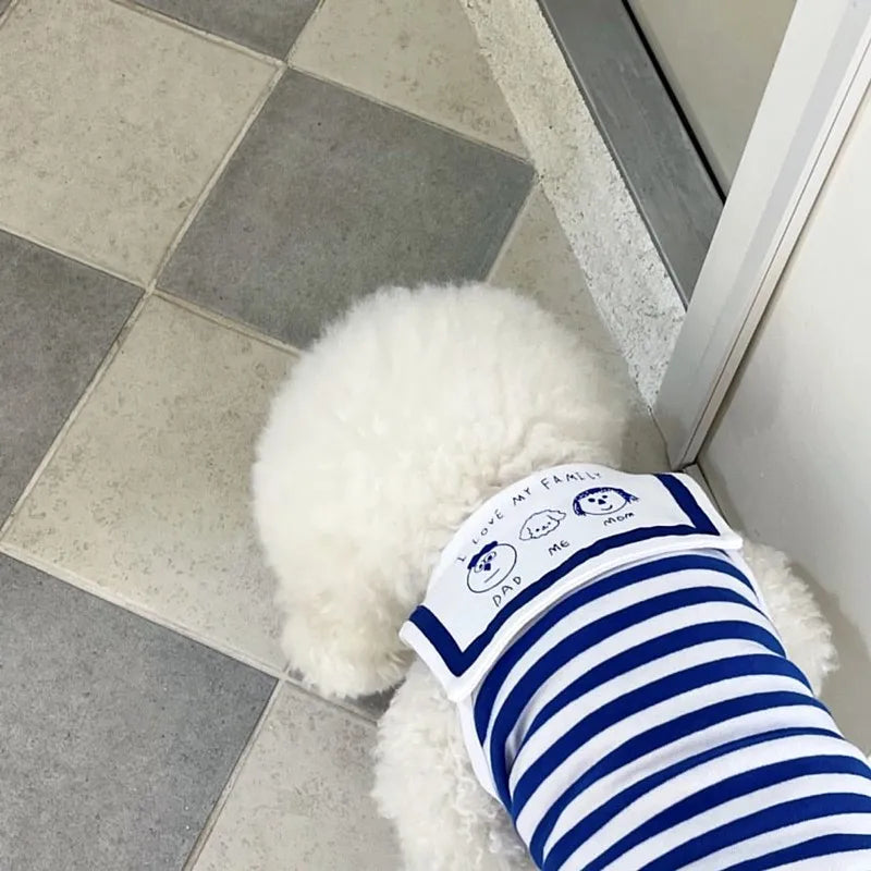 "First Mate Tee" Nautical Striped Dog Shirt