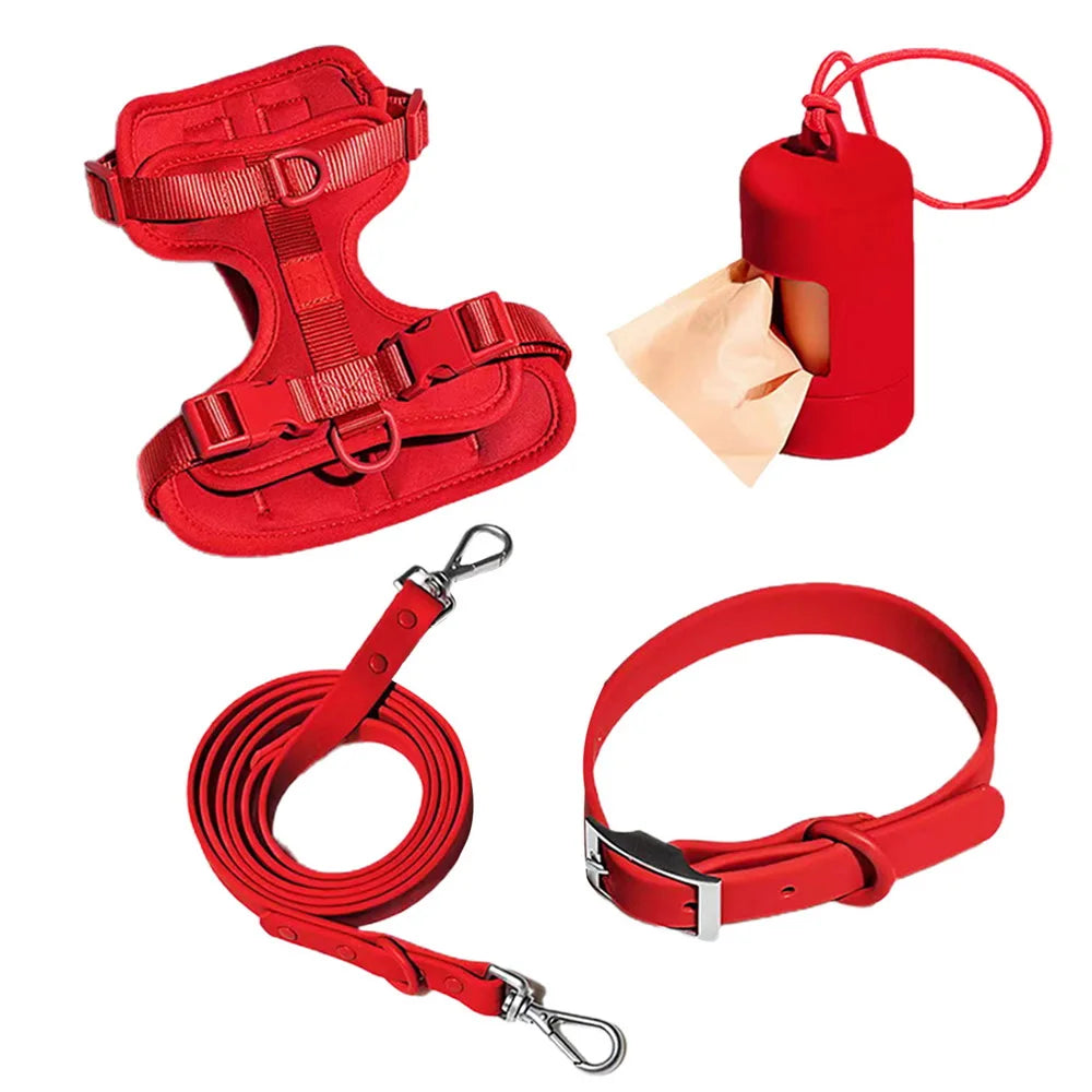 Walkies Dog Set – Matching Leash, Harness, Collar & Waste Bag Holder