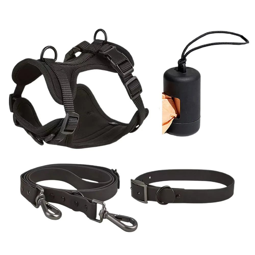 Walkies Dog Set – Matching Leash, Harness, Collar & Waste Bag Holder