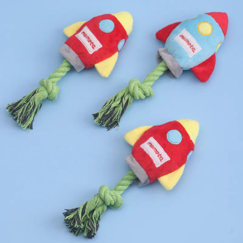 Ruff Rocket Dog Toy – Rope Tug Rocket for Fetch & Chew Fun