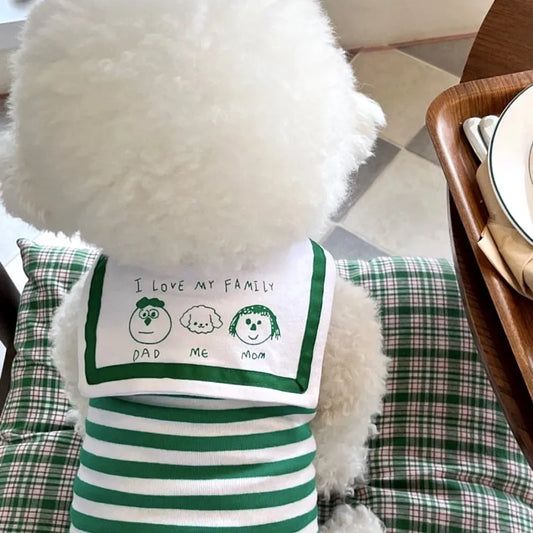 "First Mate Tee" Nautical Striped Dog Shirt