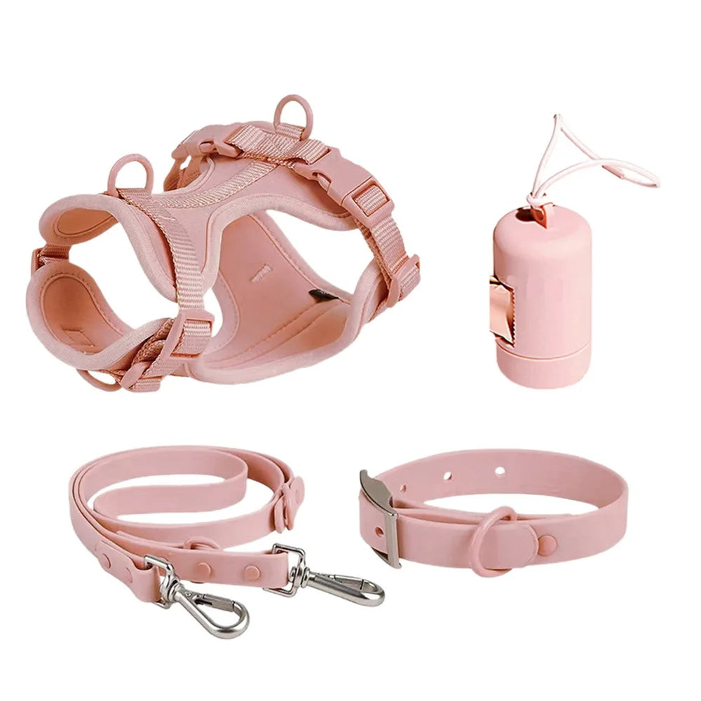 Walkies Dog Set – Matching Leash, Harness, Collar & Waste Bag Holder