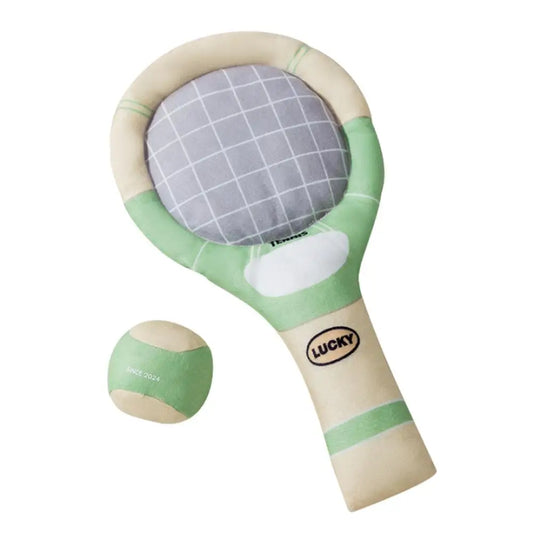 Love-Love Dog Toy Set – Plush Tennis Racket & Ball