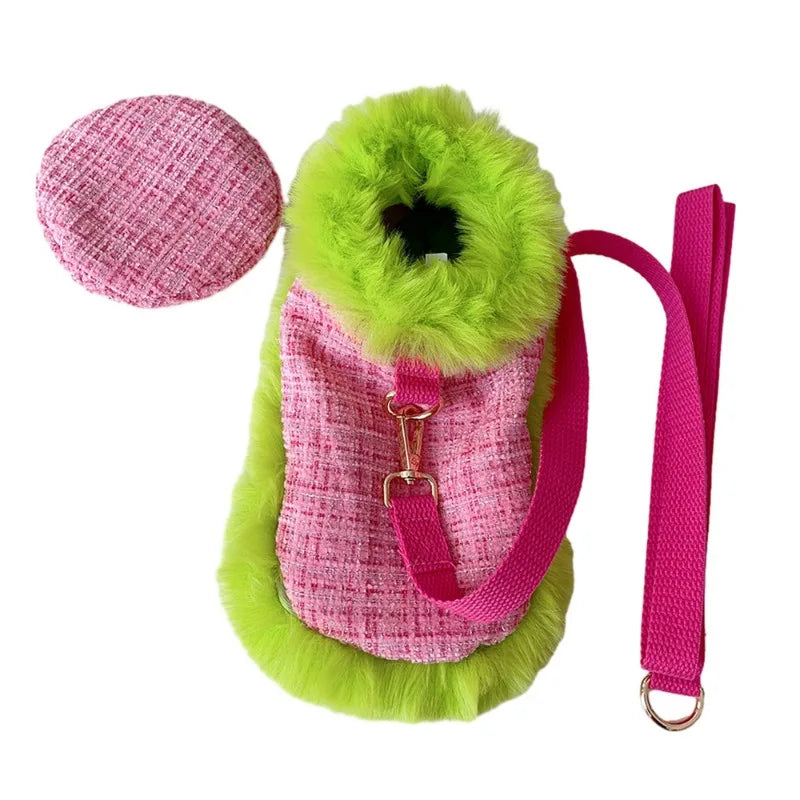 Tweedie Darling  Dog Outfit – Chic Tweed Poncho & Hat Set