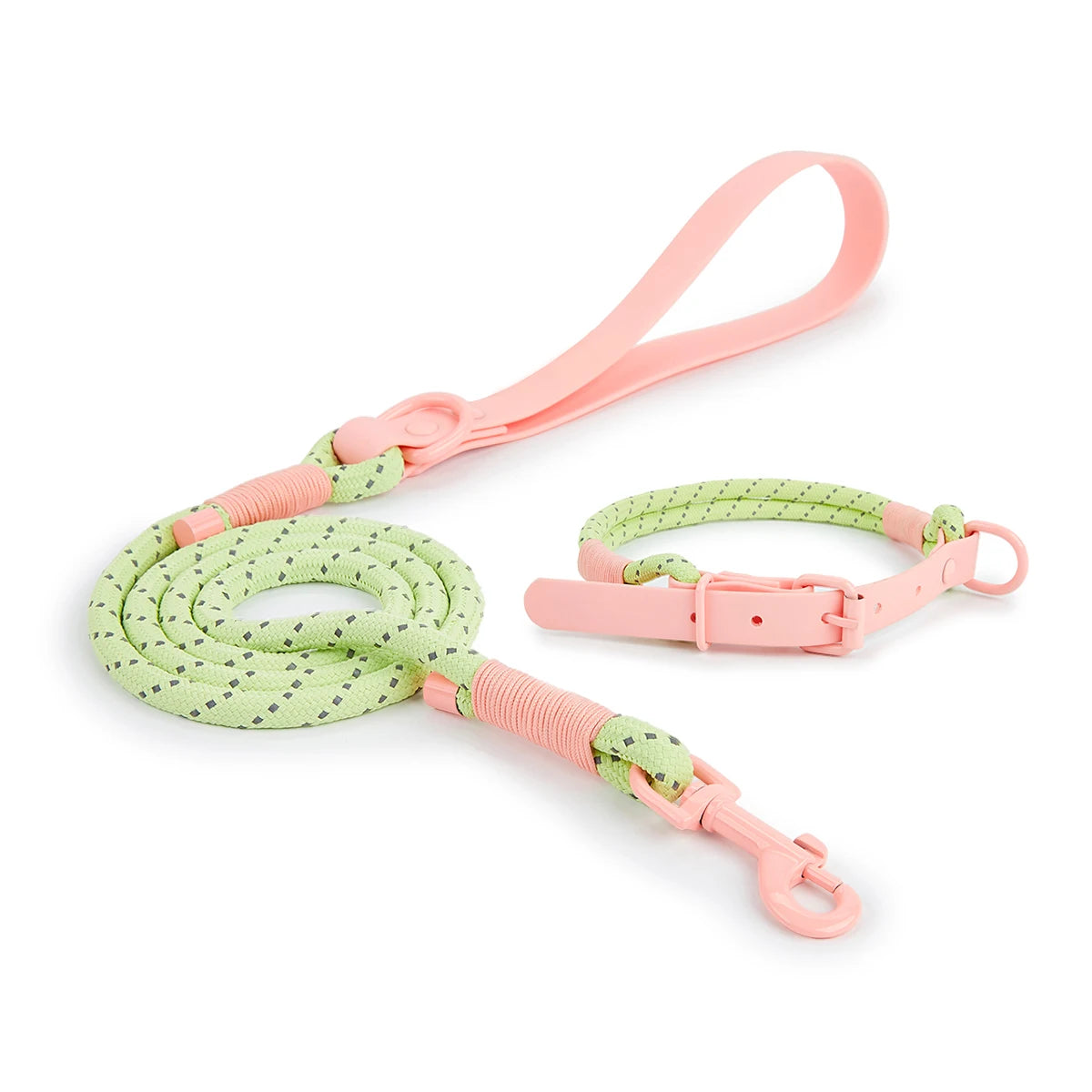Pastel Paws Leash & Collar Set – Soft Pastel Dog Walking Set