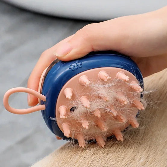 "Scrub-a-Pup" Dog Grooming Brush with Soap Dispenser