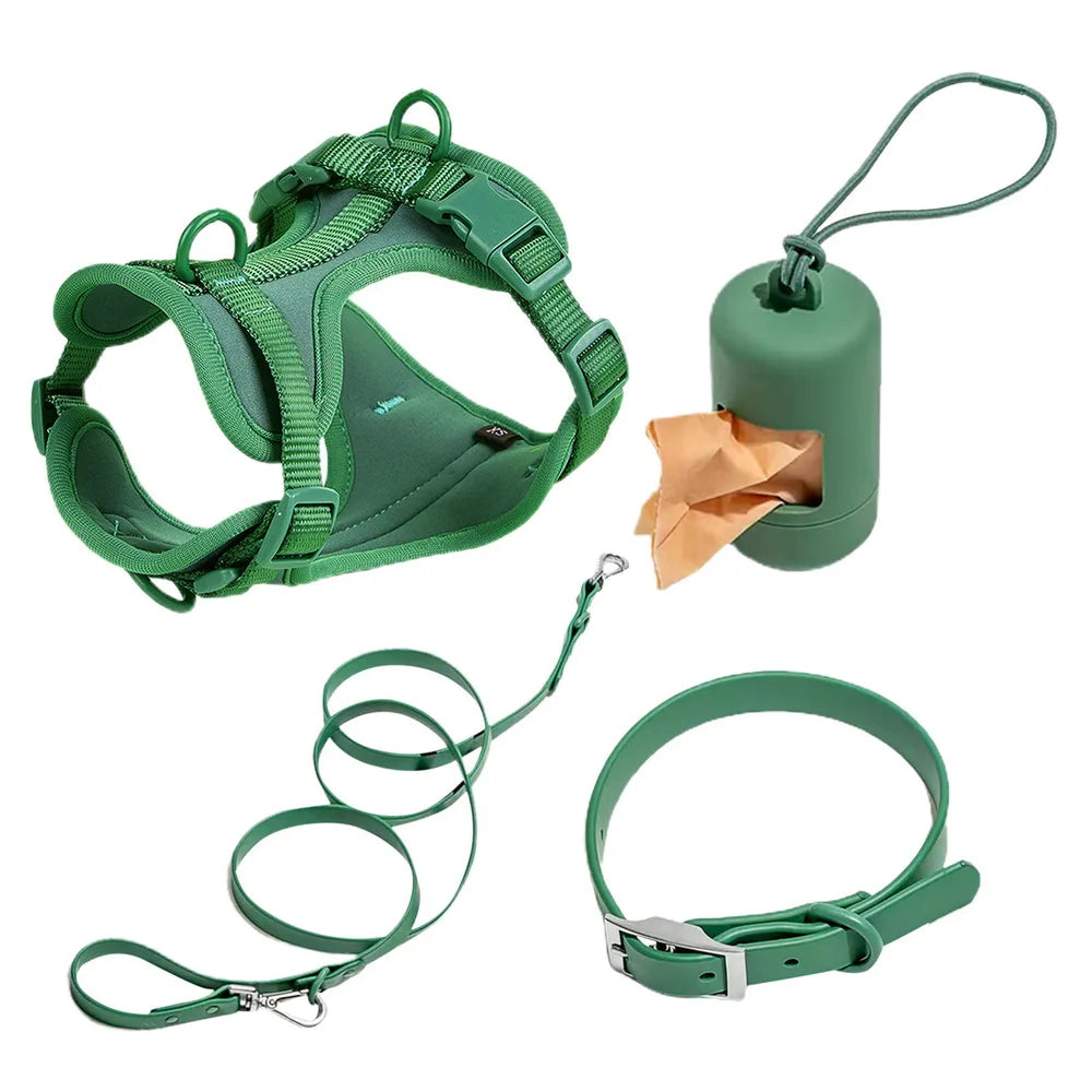 Walkies Dog Set – Matching Leash, Harness, Collar & Waste Bag Holder