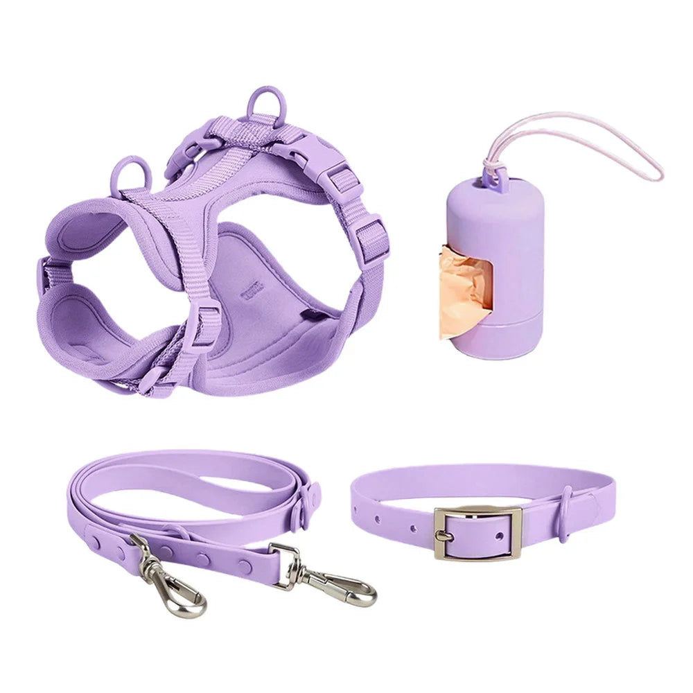 Walkies Dog Set – Matching Leash, Harness, Collar & Waste Bag Holder